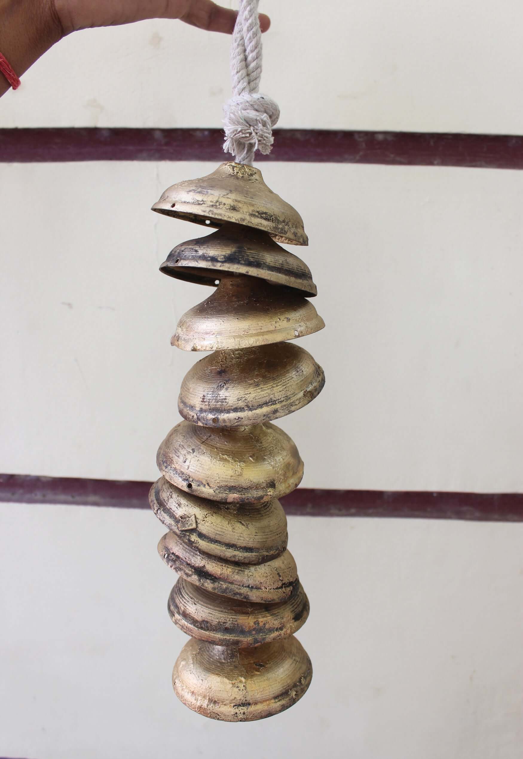 Handmade Rustic 9 Bells Wind Chime - Country Decor